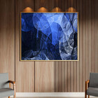 Quadro Decorativo Tela Canvas Abstrato Blue Motion Com Moldur