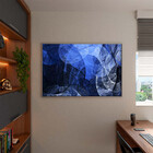 Quadro Decorativo Tela Canvas Abstrato Blue Motion Com Moldur