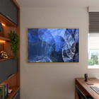 Quadro Decorativo Tela Canvas Abstrato Blue Motion Com Moldur