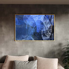 Quadro Decorativo Tela Canvas Abstrato Blue Motion Com Moldur