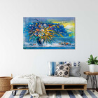 Quadro Decorativo Tela Canvas Abstrato Blue Vaso - 180x100 Cm