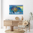 Quadro Decorativo Tela Canvas Abstrato Blue Vaso - 180x120 Cm