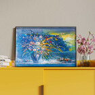 Quadro Decorativo Tela Canvas Abstrato Blue Vaso Com Moldura