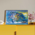 Quadro Decorativo Tela Canvas Abstrato Blue Vaso Com Moldura