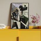 Quadro Decorativo Tela Canvas Abstrato Chaplin Geométrico Com