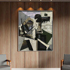 Quadro Decorativo Tela Canvas Abstrato Chaplin Geométrico Com