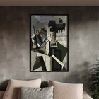 Quadro Decorativo Tela Canvas Abstrato Chaplin Geométrico Com