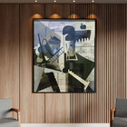 Quadro Decorativo Tela Canvas Abstrato Chaplin Geométrico Com