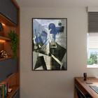 Quadro Decorativo Tela Canvas Abstrato Chaplin Geométrico Com