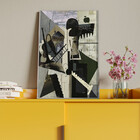 Quadro Decorativo Tela Canvas Abstrato Chaplin Geométrico Com