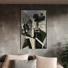 Quadro Decorativo Tela Canvas Abstrato Chaplin Geométrico Com