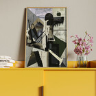 Quadro Decorativo Tela Canvas Abstrato Chaplin Geométrico Com