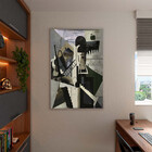 Quadro Decorativo Tela Canvas Abstrato Chaplin Geométrico Com