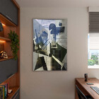 Quadro Decorativo Tela Canvas Abstrato Chaplin Geométrico Com