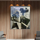 Quadro Decorativo Tela Canvas Abstrato Chaplin Geométrico Com