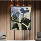 Quadro Decorativo Tela Canvas Abstrato Chaplin Geométrico Com