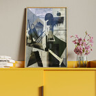 Quadro Decorativo Tela Canvas Abstrato Chaplin Geométrico Com