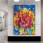 Quadro Decorativo Tela Canvas Abstrato Cidade Vertical - 180x