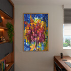 Quadro Decorativo Tela Canvas Abstrato Cidade Vertical Com Mo