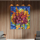 Quadro Decorativo Tela Canvas Abstrato Cidade Vertical Com Mo