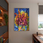 Quadro Decorativo Tela Canvas Abstrato Cidade Vertical Com Mo
