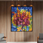 Quadro Decorativo Tela Canvas Abstrato Cidade Vertical Com Mo