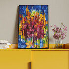 Quadro Decorativo Tela Canvas Abstrato Cidade Vertical Com Mo