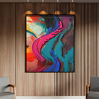 Quadro Decorativo Tela Canvas Abstrato Color Pigments Com Mol