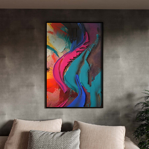Quadro Decorativo Tela Canvas Abstrato Color Pigments Com Mol