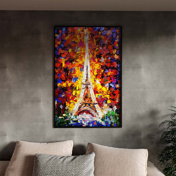 Quadro Decorativo Tela Canvas Abstrato Colorful Torre Eiffel