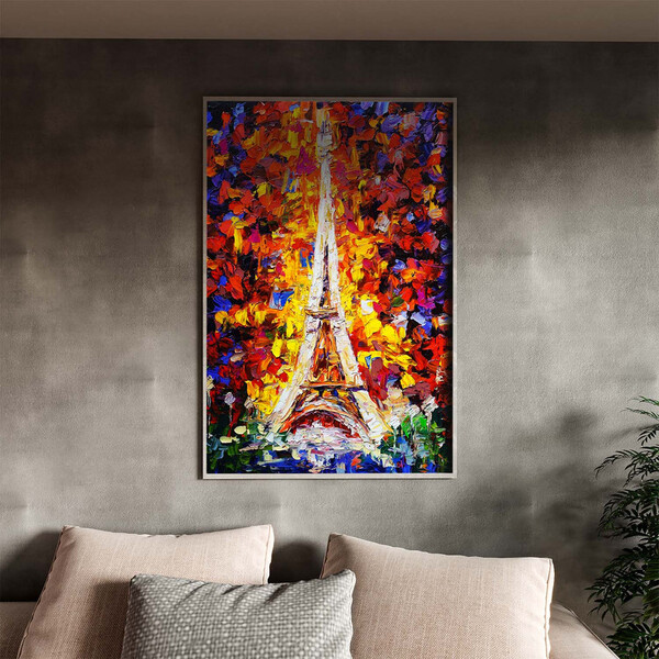 Quadro Decorativo Tela Canvas Abstrato Colorful Torre Eiffel