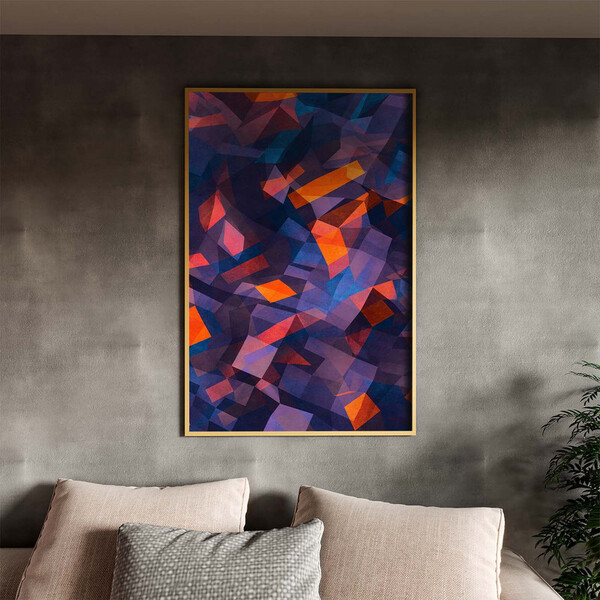 Quadro Decorativo Tela Canvas Abstrato Confete Com Moldura Do