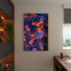 Quadro Decorativo Tela Canvas Abstrato Confete Com Moldura Do