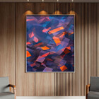 Quadro Decorativo Tela Canvas Abstrato Confete Com Moldura E