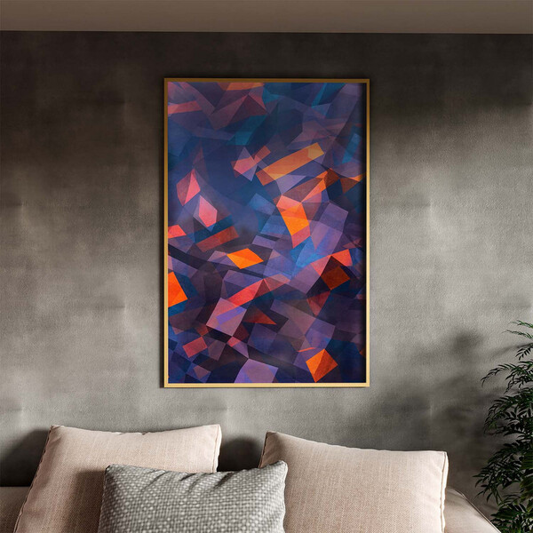 Quadro Decorativo Tela Canvas Abstrato Confete Com Moldura E