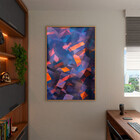 Quadro Decorativo Tela Canvas Abstrato Confete Com Moldura E