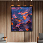 Quadro Decorativo Tela Canvas Abstrato Confete Com Moldura E