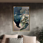 Quadro Decorativo Tela Canvas Abstrato Cubism Com Moldura Dou