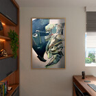 Quadro Decorativo Tela Canvas Abstrato Cubism Com Moldura Dou