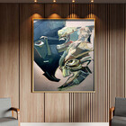 Quadro Decorativo Tela Canvas Abstrato Cubism Com Moldura Dou