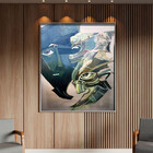 Quadro Decorativo Tela Canvas Abstrato Cubism Com Moldura E V