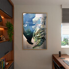 Quadro Decorativo Tela Canvas Abstrato Cubism Com Moldura E V