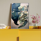 Quadro Decorativo Tela Canvas Abstrato Cubism Com Moldura Pra