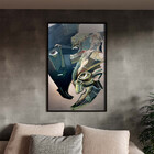 Quadro Decorativo Tela Canvas Abstrato Cubism Com Moldura Pre