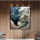 Quadro Decorativo Tela Canvas Abstrato Cubism Com Moldura Pre