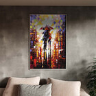 Quadro Decorativo Tela Canvas Abstrato Dias De Chuva Com Mold