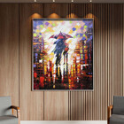 Quadro Decorativo Tela Canvas Abstrato Dias De Chuva Com Mold