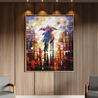 Quadro Decorativo Tela Canvas Abstrato Dias De Chuva Com Mold