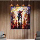 Quadro Decorativo Tela Canvas Abstrato Dias De Chuva Com Mold