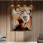 Quadro Decorativo Tela Canvas Abstrato Discóbolo Com Moldura